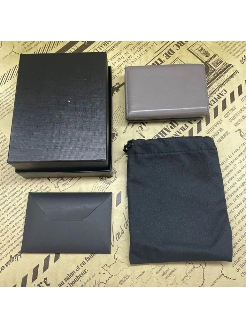 ★SOLD★ Saint Laurent Trifold Wallet Compact YSL Leather Gray - Picture 8 of 11
